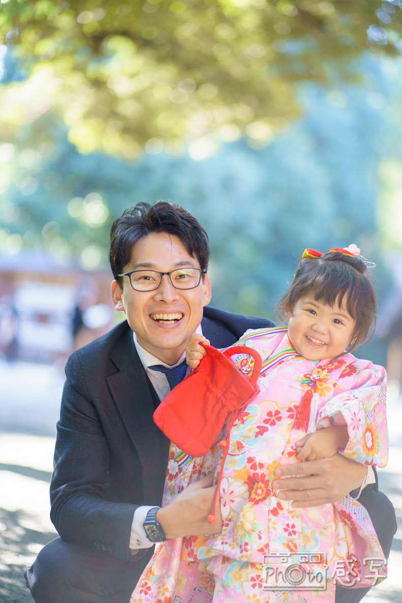 七五三　３歳　女の子　出張撮影　家族写真