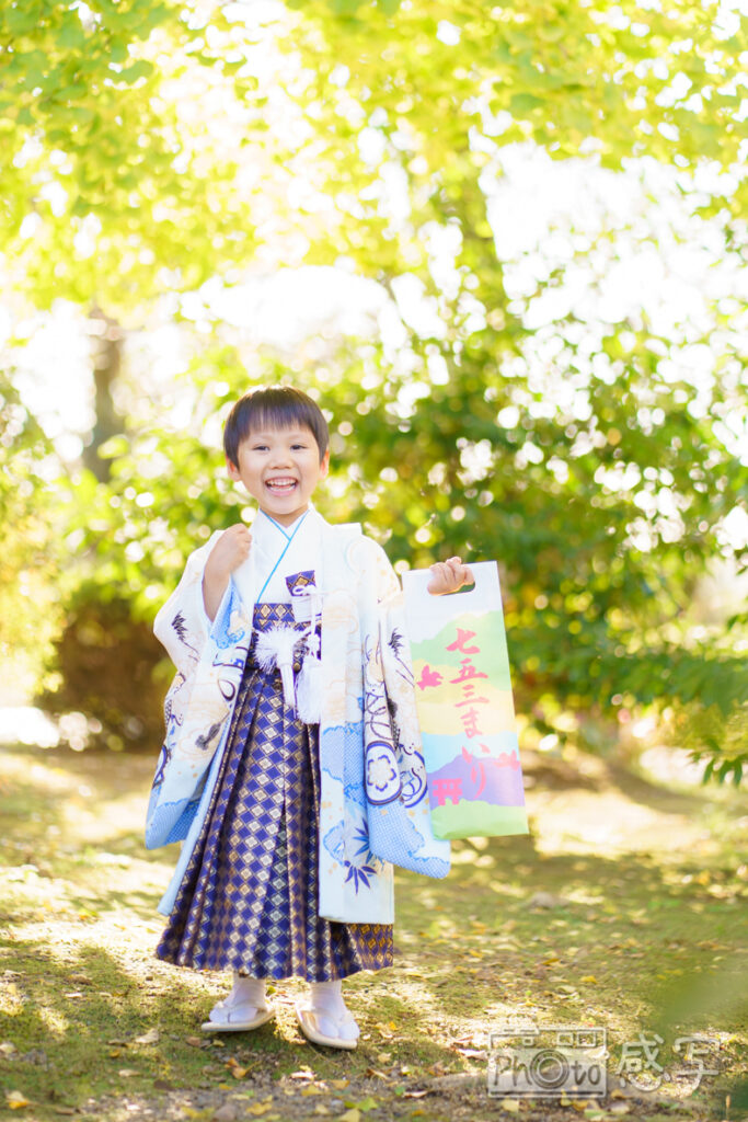 七五三　５歳　男の子　出張撮影　家族写真　茨城県　つくば市　千勝神社