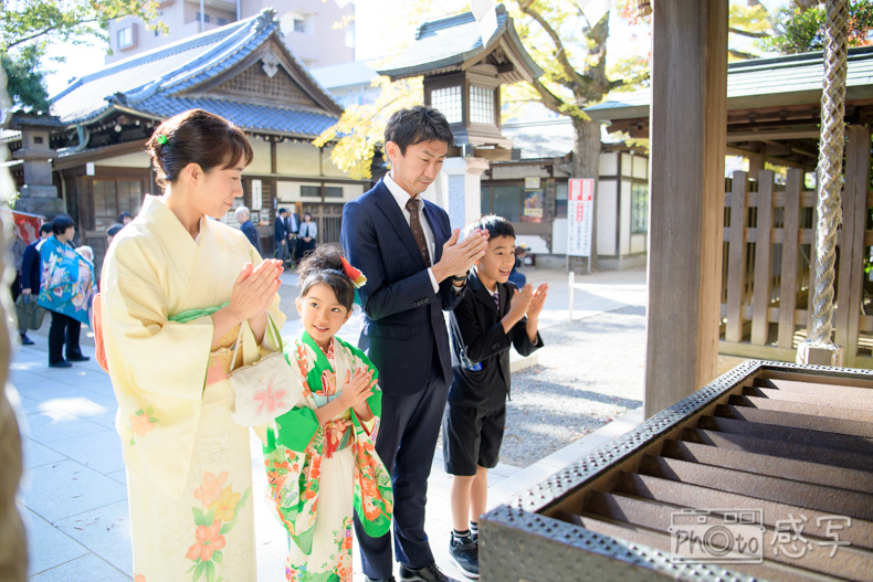 出張撮影　家族写真　千葉県　船橋市　船橋大神宮　７歳　女の子
