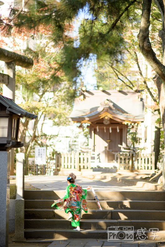出張撮影　家族写真　千葉県　船橋市　船橋大神宮　７歳　女の子