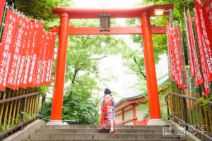 山王日枝神社　七五三　７歳　家族写真　出張撮影