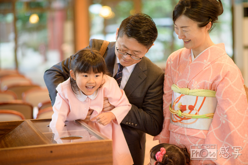 七五三　女の子　３歳　家族写真　久伊豆神社　埼玉県　越谷市　　出張撮影