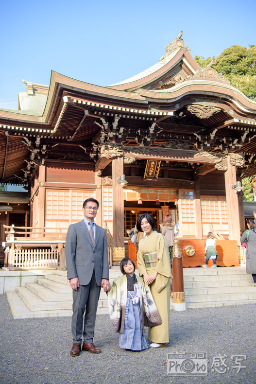 七五三　男の子　5歳　井草八幡宮　東京都　杉並区　出張撮影　家族写真