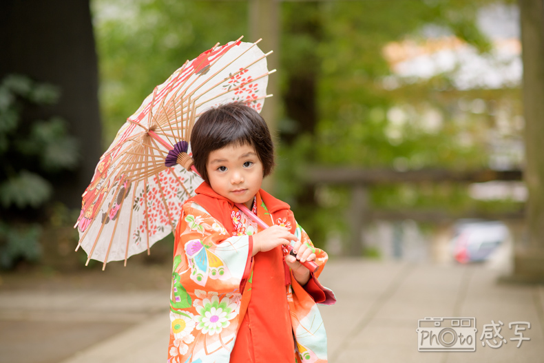 七五三　３歳　女の子　東京都　中野区　出張撮影　家族写真　中野氷川神社