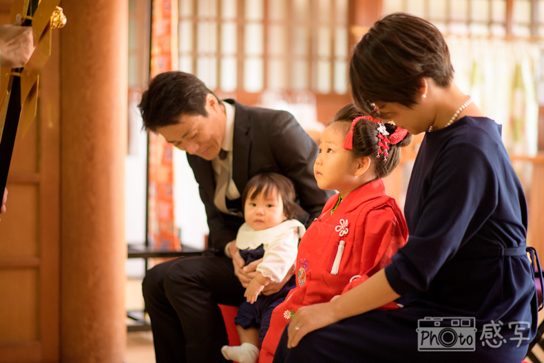 七五三　出張撮影　神奈川県　大磯　六所神社　家族写真　３歳　女の子
