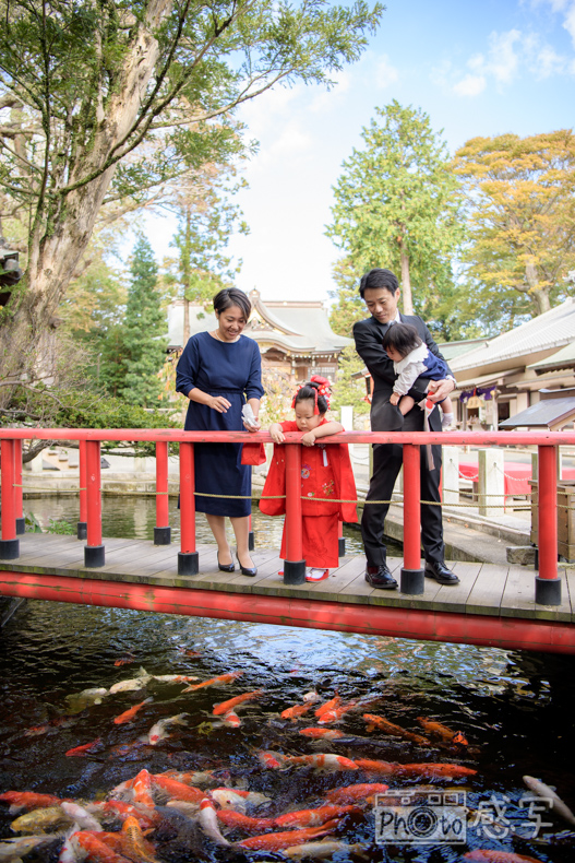 七五三　出張撮影　神奈川県　大磯　六所神社　家族写真　３歳　女の子