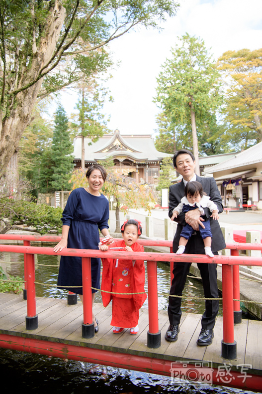 七五三　出張撮影　神奈川県　大磯　六所神社　家族写真　３歳　女の子