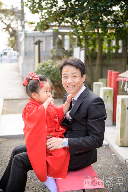 七五三　出張撮影　神奈川県　大磯　六所神社　家族写真　３歳　女の子