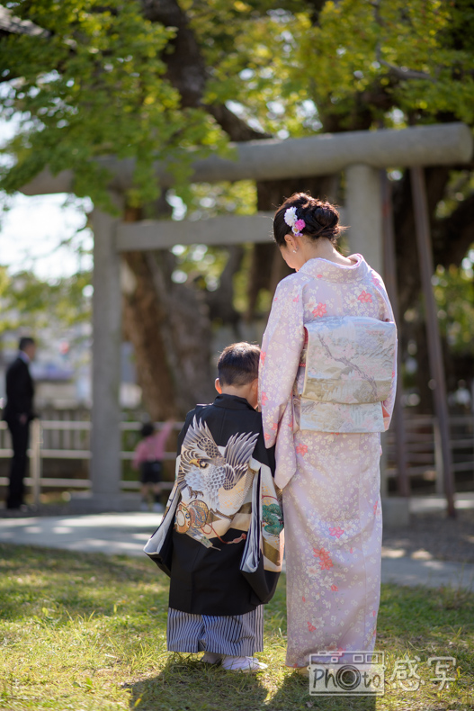 七五三　５歳　男の子　出張撮影　家族写真　浦安市　豊受神社