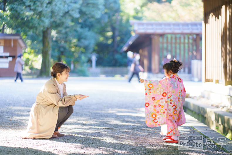 七五三　３歳　女の子　出張撮影　家族写真