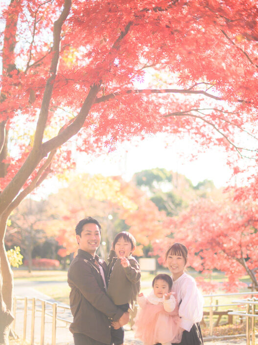 紅葉 家族写真 出張撮影 年賀状