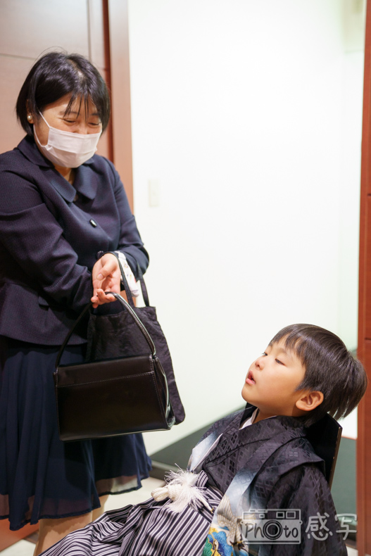 八雲氷川神社　七五三　男の子　５歳　着付け
