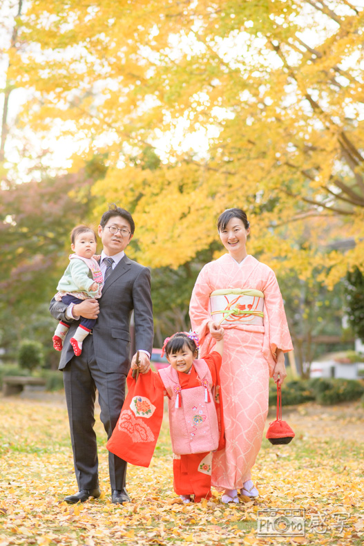 埼玉県　越谷市　久伊豆神社　七五三　出張撮影　家族写真