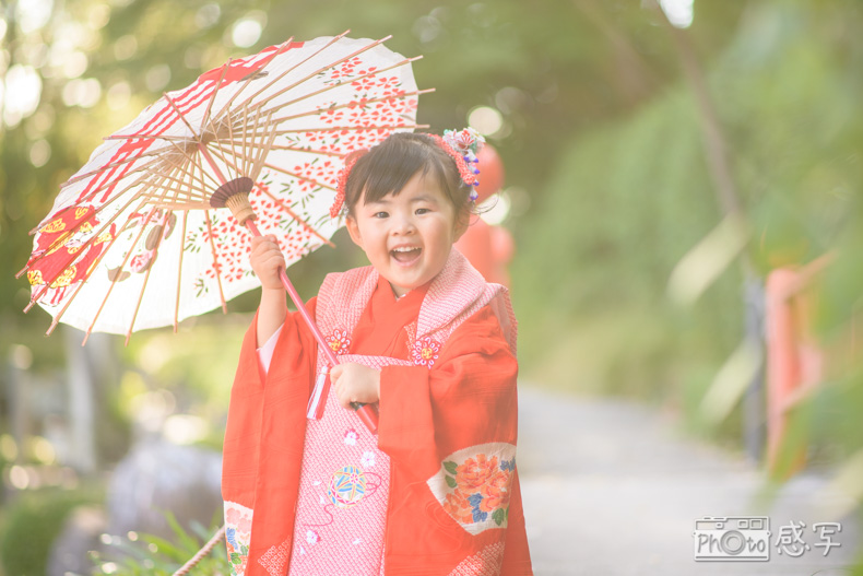 越谷久伊豆神社　七五三　３歳女の子　出張撮影
