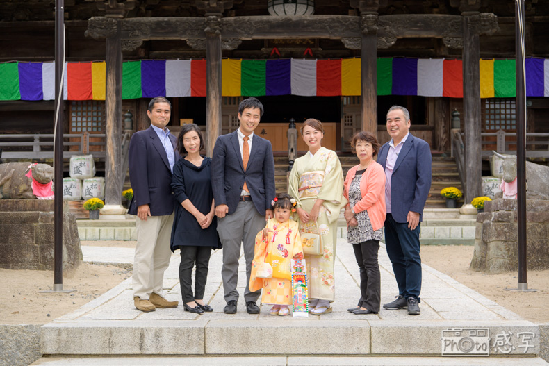 村松山　虚空蔵堂　七五三　出張撮影　家族写真