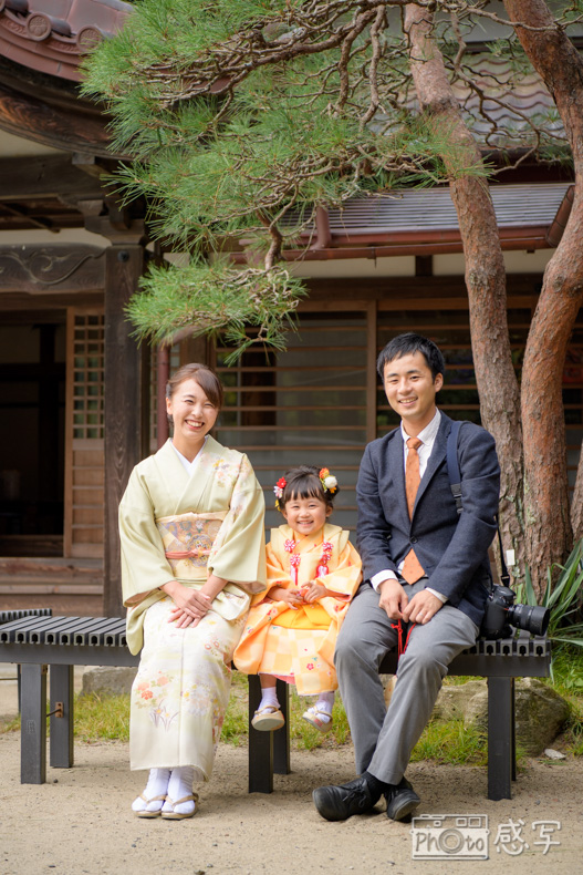 村松山　虚空蔵堂　七五三　出張撮影　家族写真