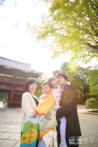 根津神社　七五三　出張撮影　ファミリーフォト　5歳　男の子