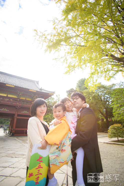 根津神社　七五三　出張撮影　ファミリーフォト　5歳　男の子