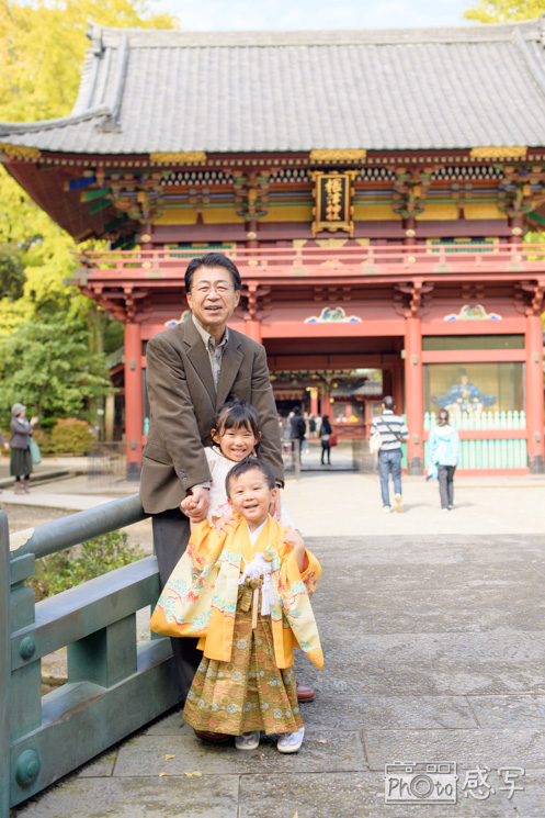 根津神社　七五三　出張撮影　ファミリーフォト５