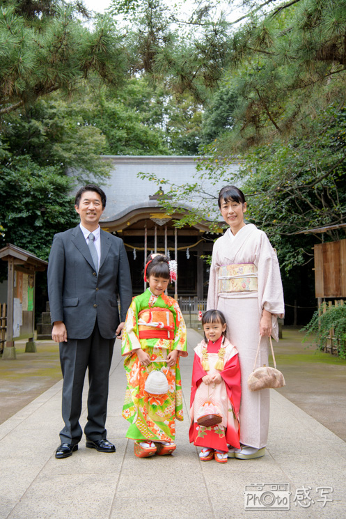 石神井氷川神社　七五三　出張撮影　家族写真