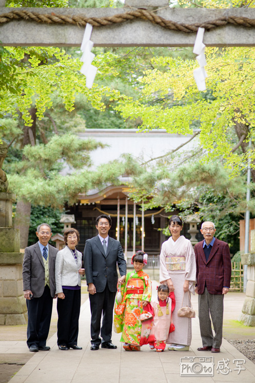石神井氷川神社　七五三　出張撮影　家族写真