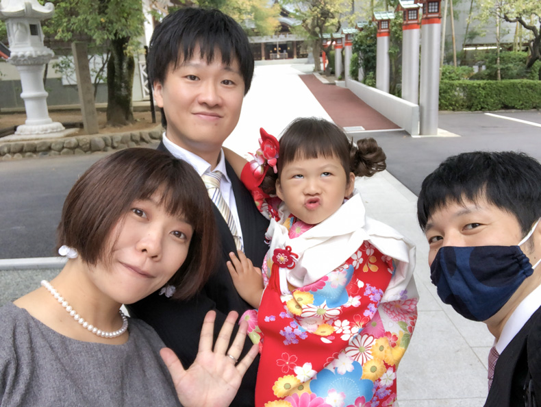 鈴鹿明神社　七五三　出張撮影　3歳女の子
