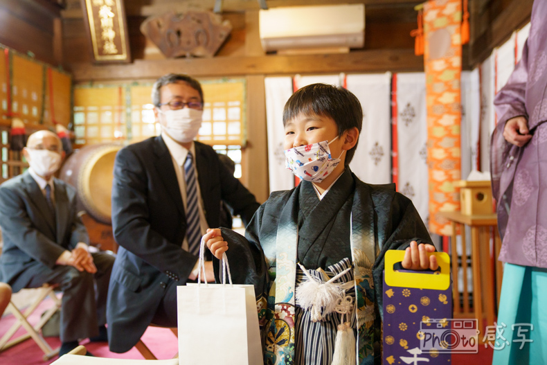八雲氷川神社　七五三　５歳　男の子　家族写真　ファミリーフォト