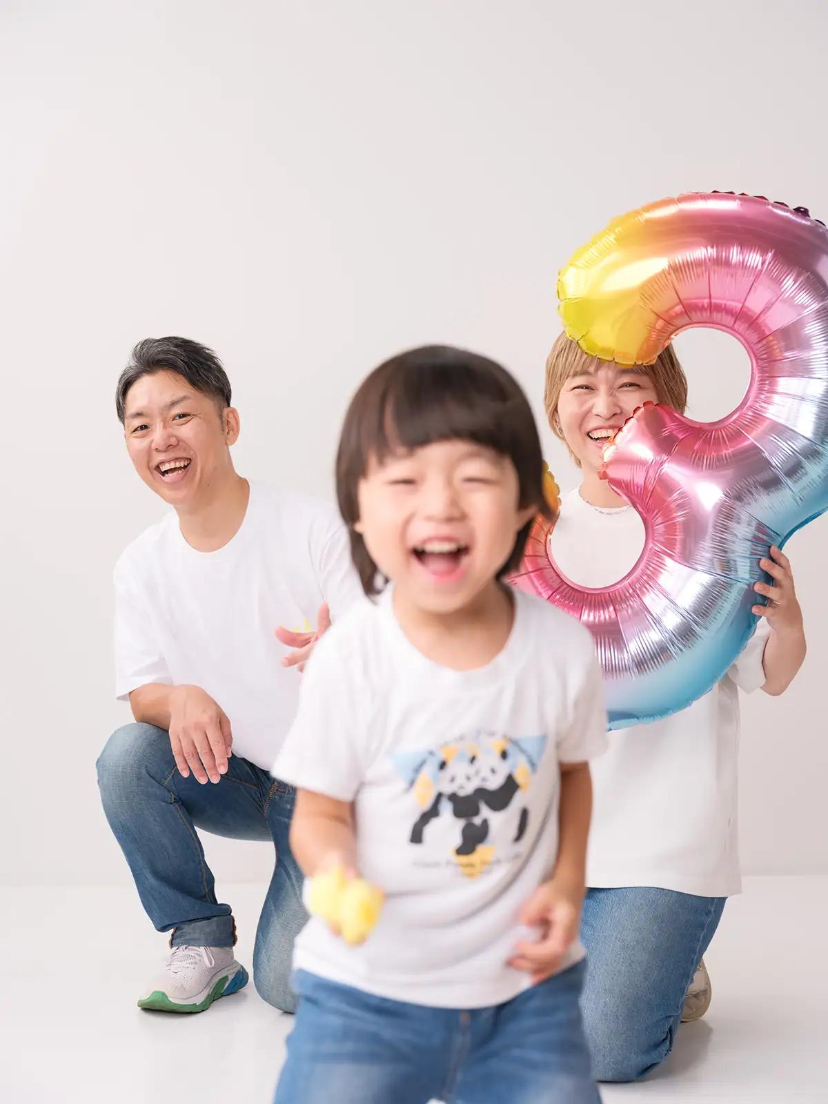 家族写真　３歳の男の子