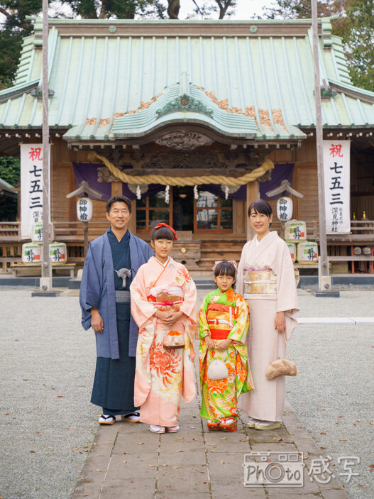 七五三 7歳 女の子 出張撮影 家族写真 大和市 深見神社